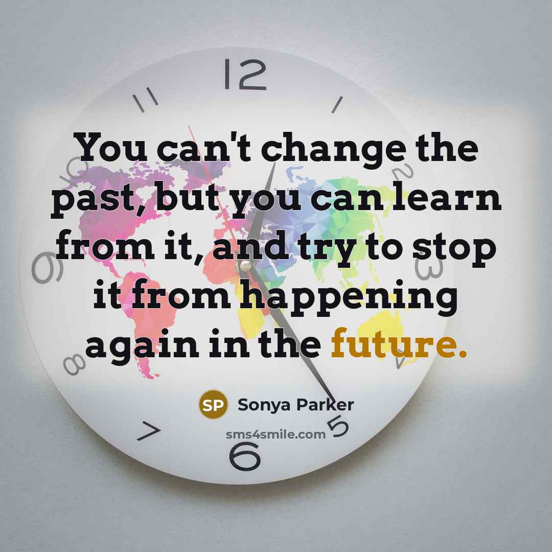 “You can't change the past, but you can learn from…” quote by Sonya Parker