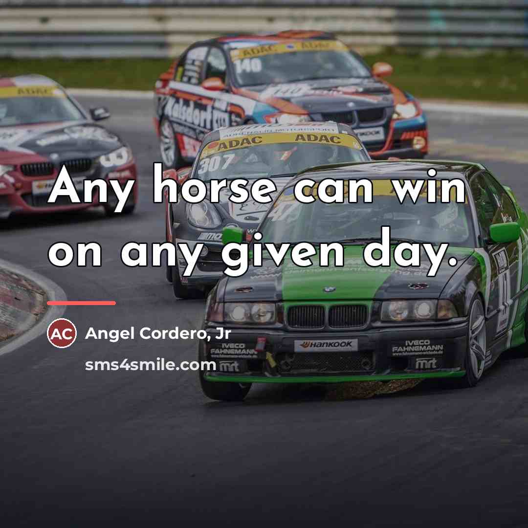 “Any horse can win on any given day.…” quote by Anonymous