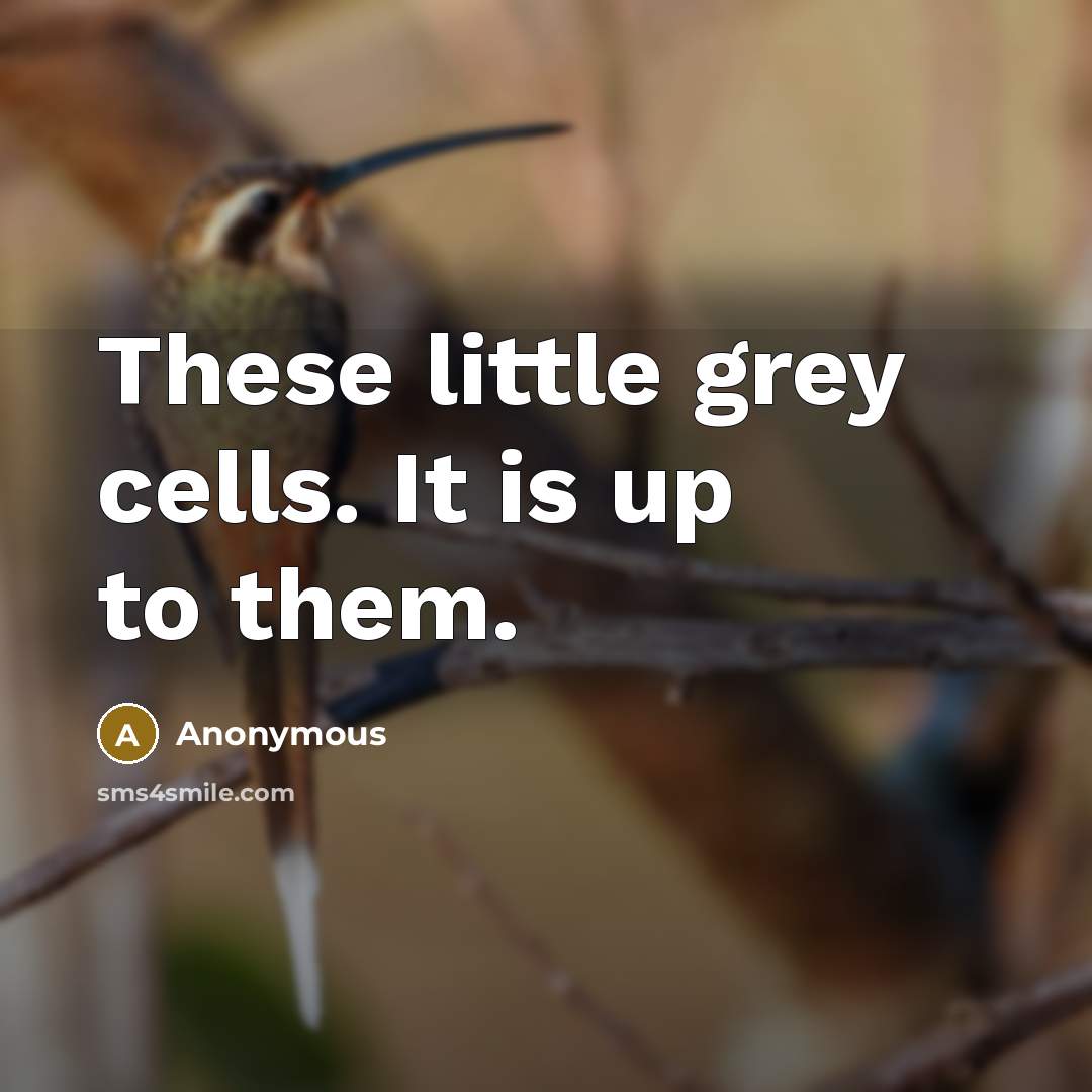 “These little grey cells. It is up to them.…” quote by Anonymous