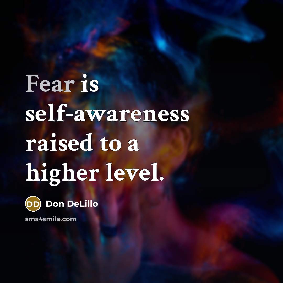“Fear is self-awareness raised to a higher level.…” quote by Don DeLillo