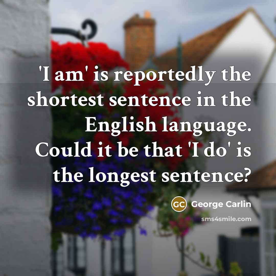 “'I am' is reportedly the shortest sentence in the English…” quote by George Carlin