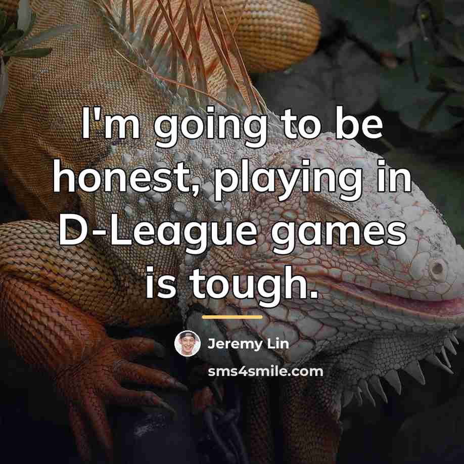 “I'm going to be honest, playing in D-League games is…” quote by Jeremy Lin