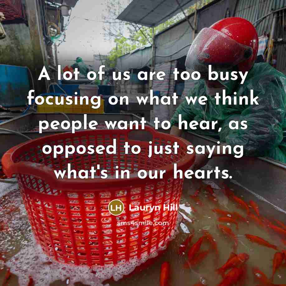 “A lot of us are too busy focusing on what…” quote by Lauryn Hill
