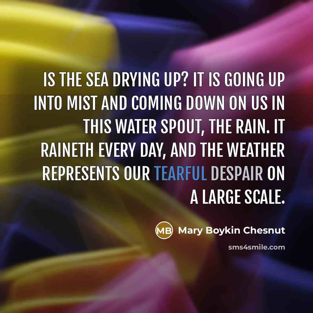 “Is the sea drying up? It is going up into…” quote by Mary Boykin Chesnut