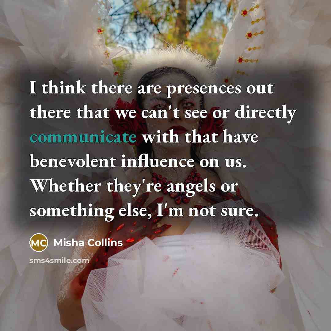“I think there are presences out there that we can't…” quote by Misha Collins