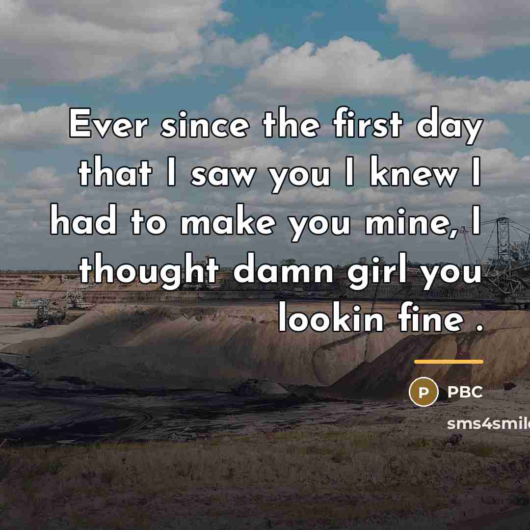 “Ever since the first day that I saw you I…” quote by Pbc