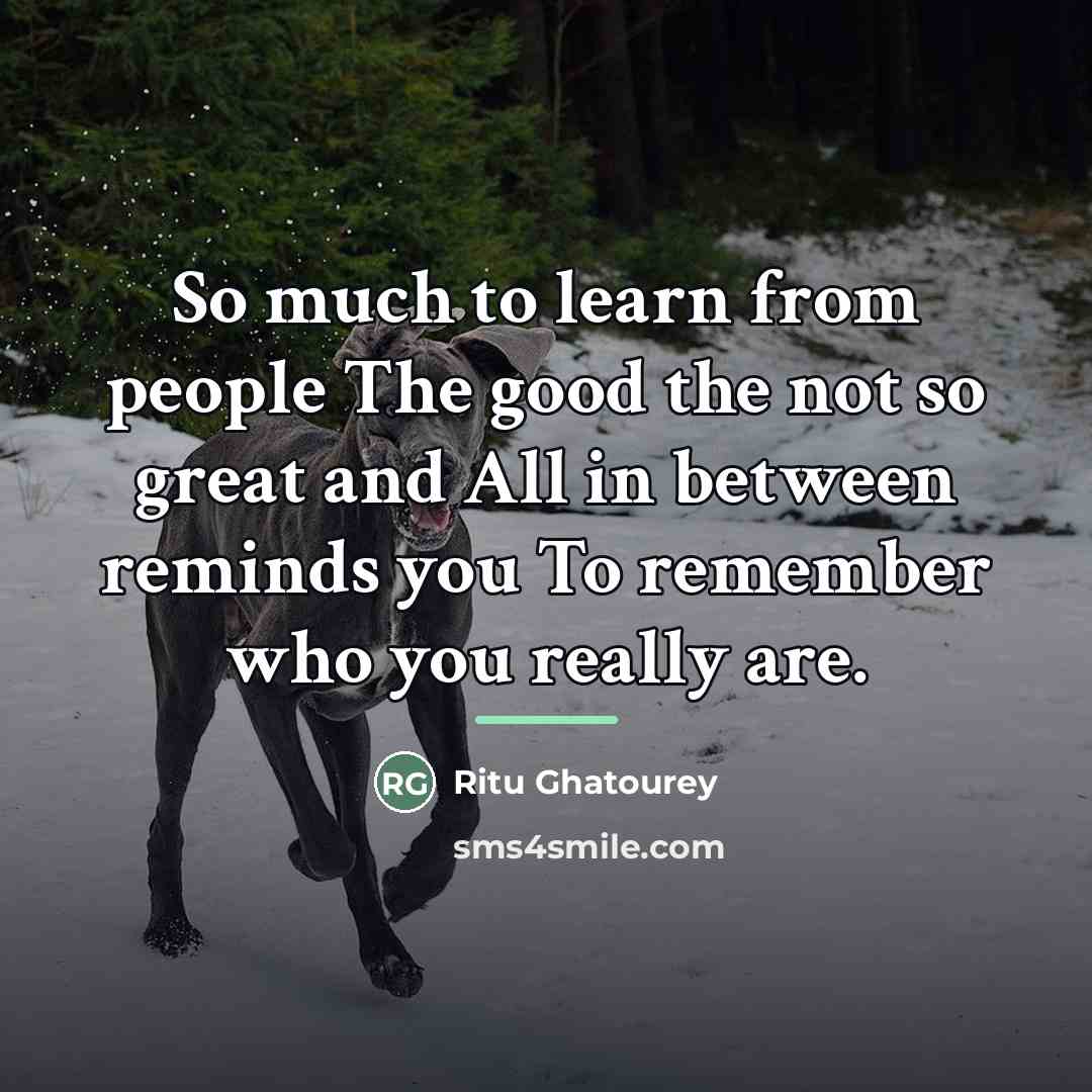 “So much to learn from people The good the not…” quote by Ritu Ghatourey