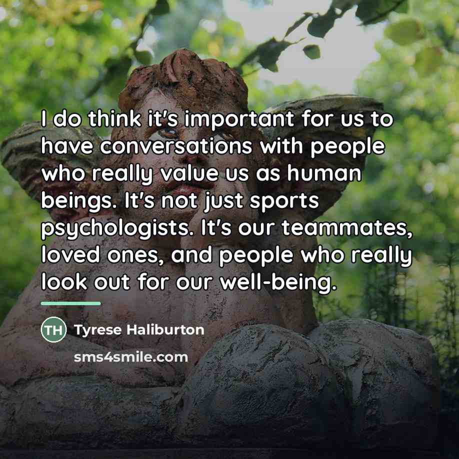 “I do think it's important for us to have conversations…” quote by Tyrese Haliburton