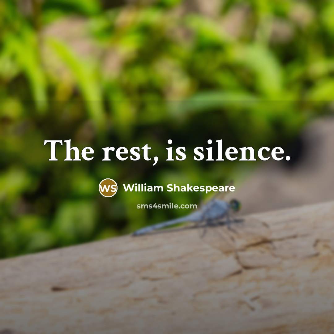 “The rest, is silence.” quote by William Shakespeare
