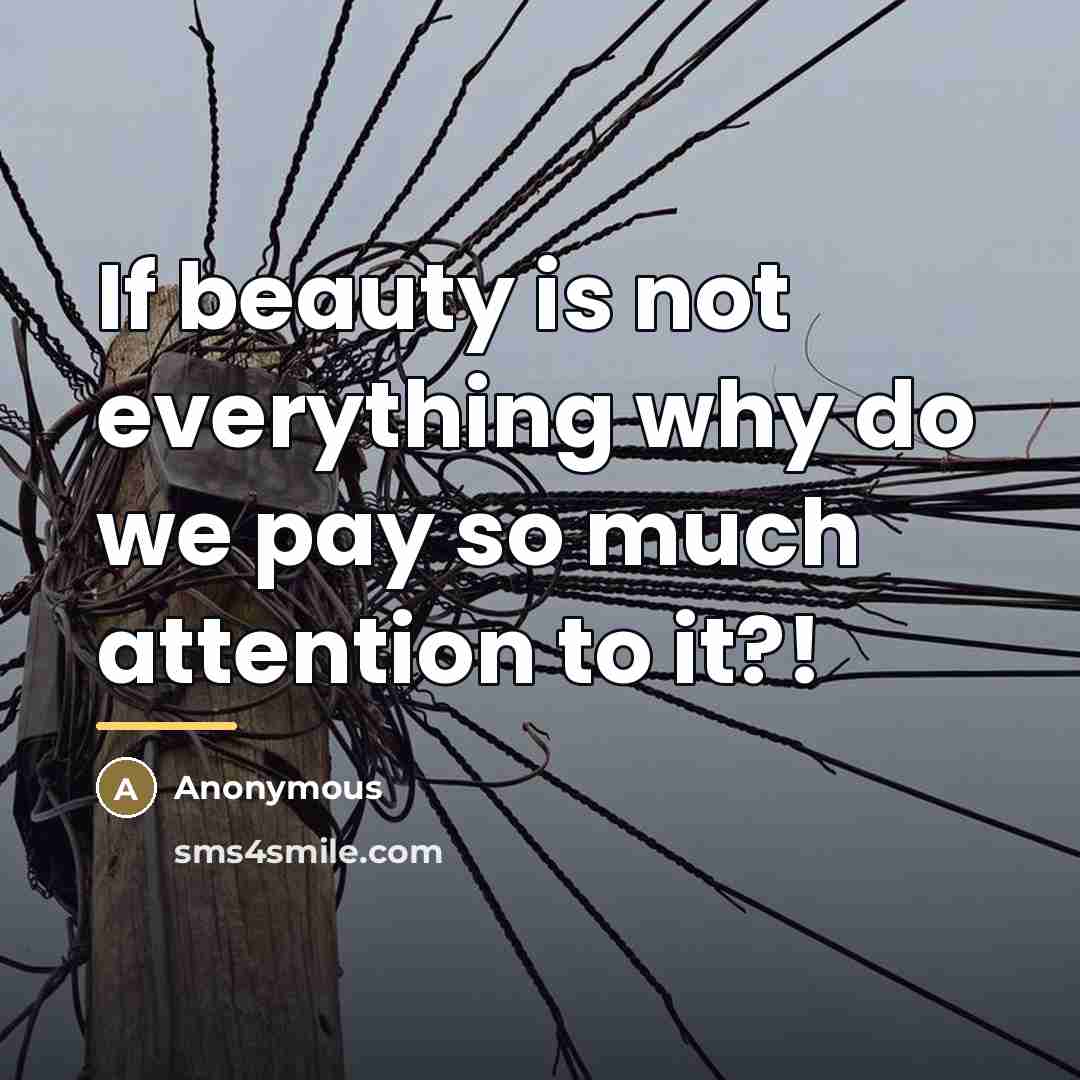 “If beauty is not everything why do we pay so…” quote by Anonymous