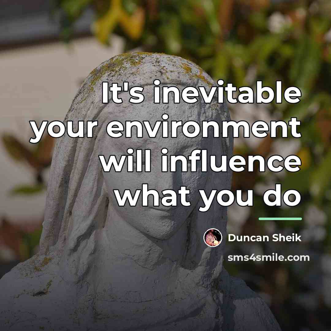“It's inevitable your environment will influence what you do…” quote by Duncan Sheik