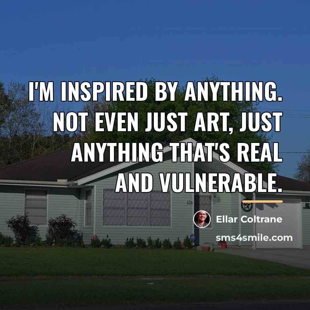 “I'm inspired by anything. Not even just art, just anything…” quote by Ellar Coltrane
