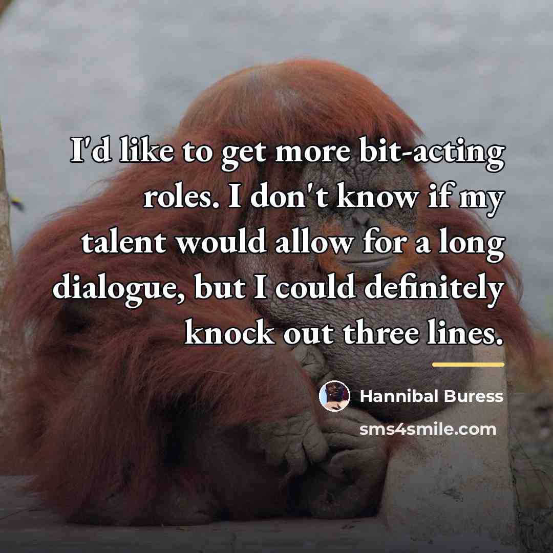 “I'd like to get more bit-acting roles. I don't know…” quote by Hannibal Buress