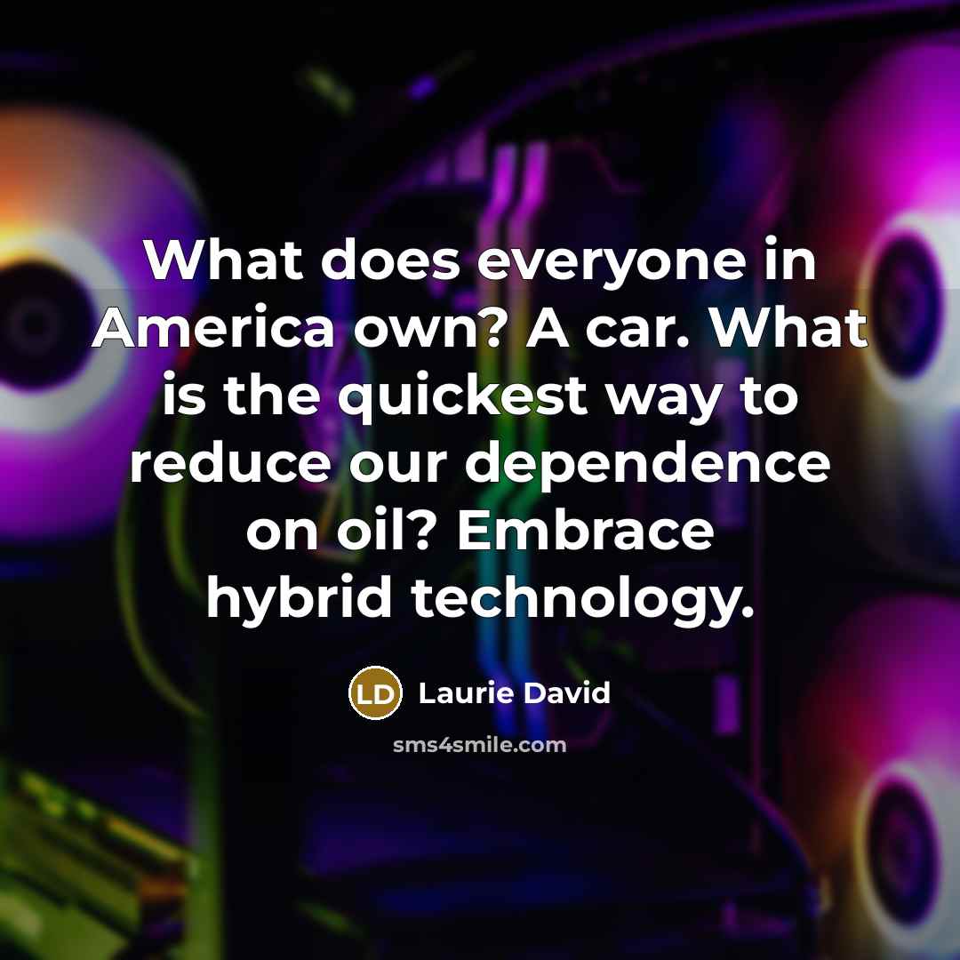 “What does everyone in America own? A car. What is…” quote by Laurie David