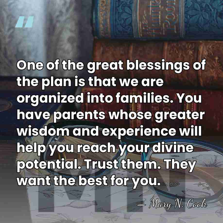 One of the great blessings of the plan is that we are&hellip; - Mary N. Cook