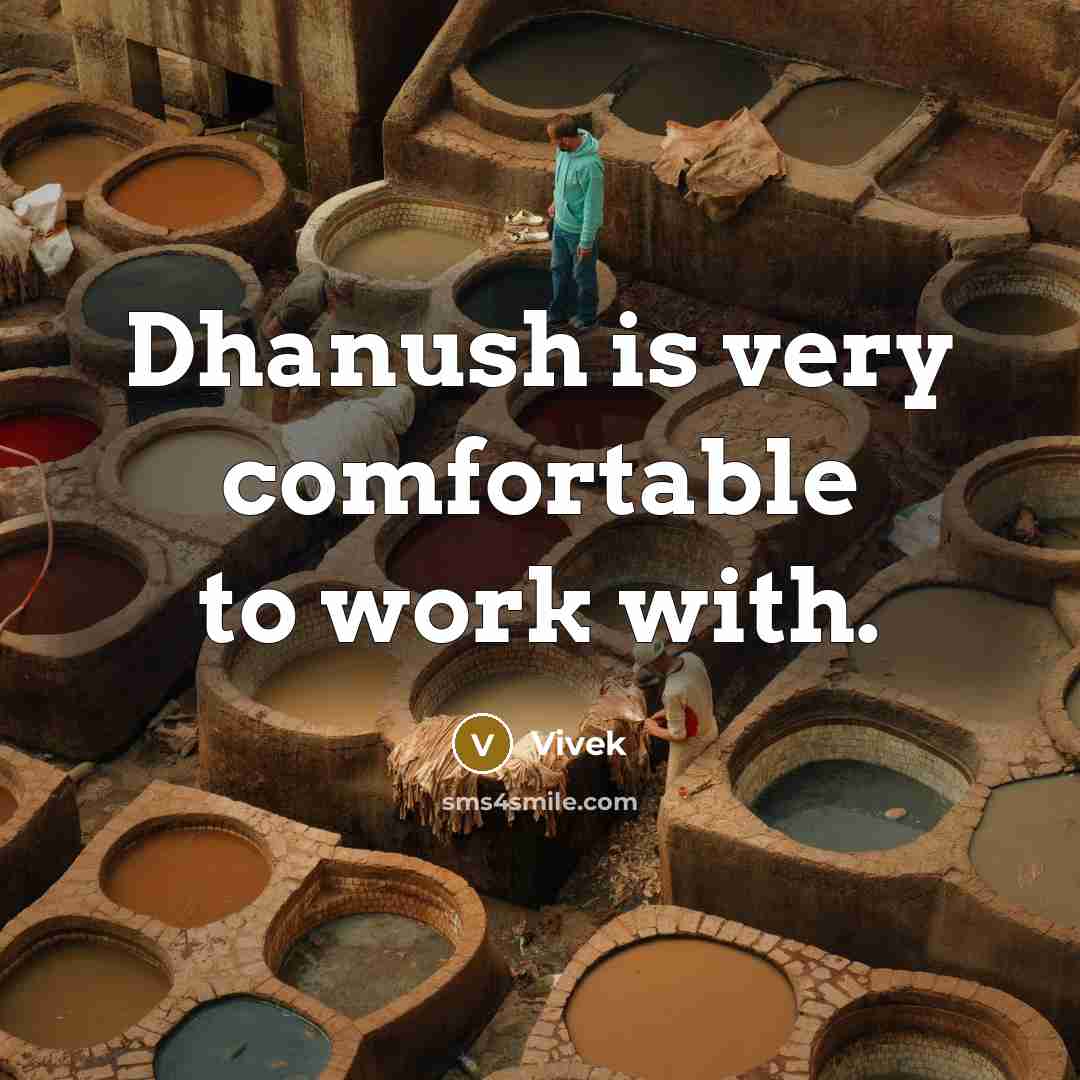 “Dhanush is very comfortable to work with.” quote by Vivek