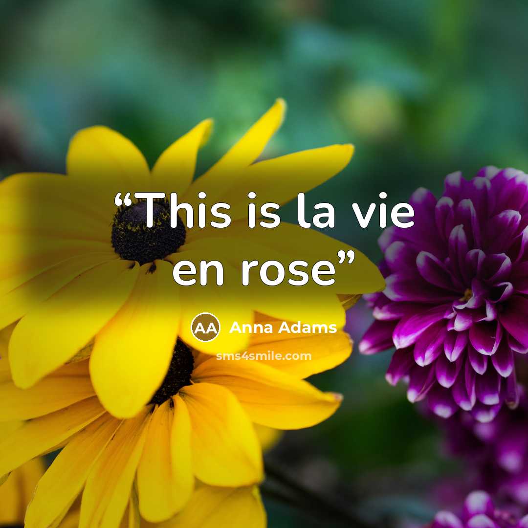 “This is la vie en rose” quote by Anna Adams