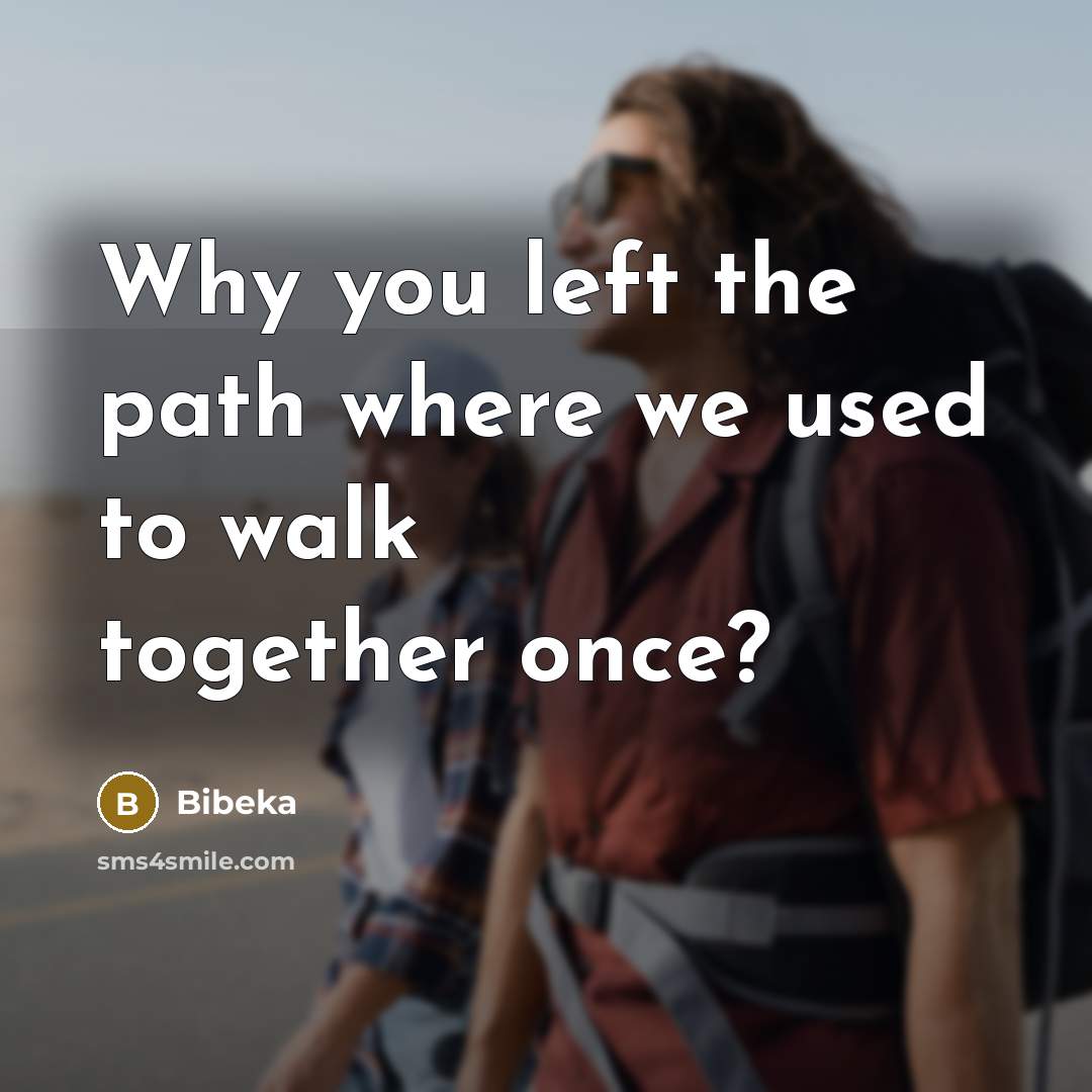 “Why you left the path where we used to walk…” quote by Bibeka
