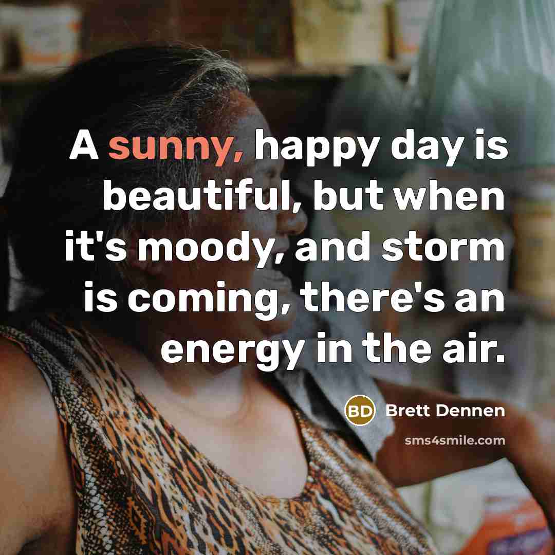 “A sunny, happy day is beautiful, but when it's moody,…” quote by Brett Dennen