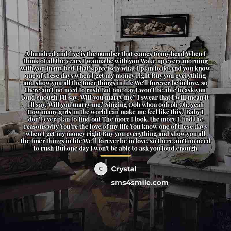“A hundred and five is the number that comes to…” quote by Crystal