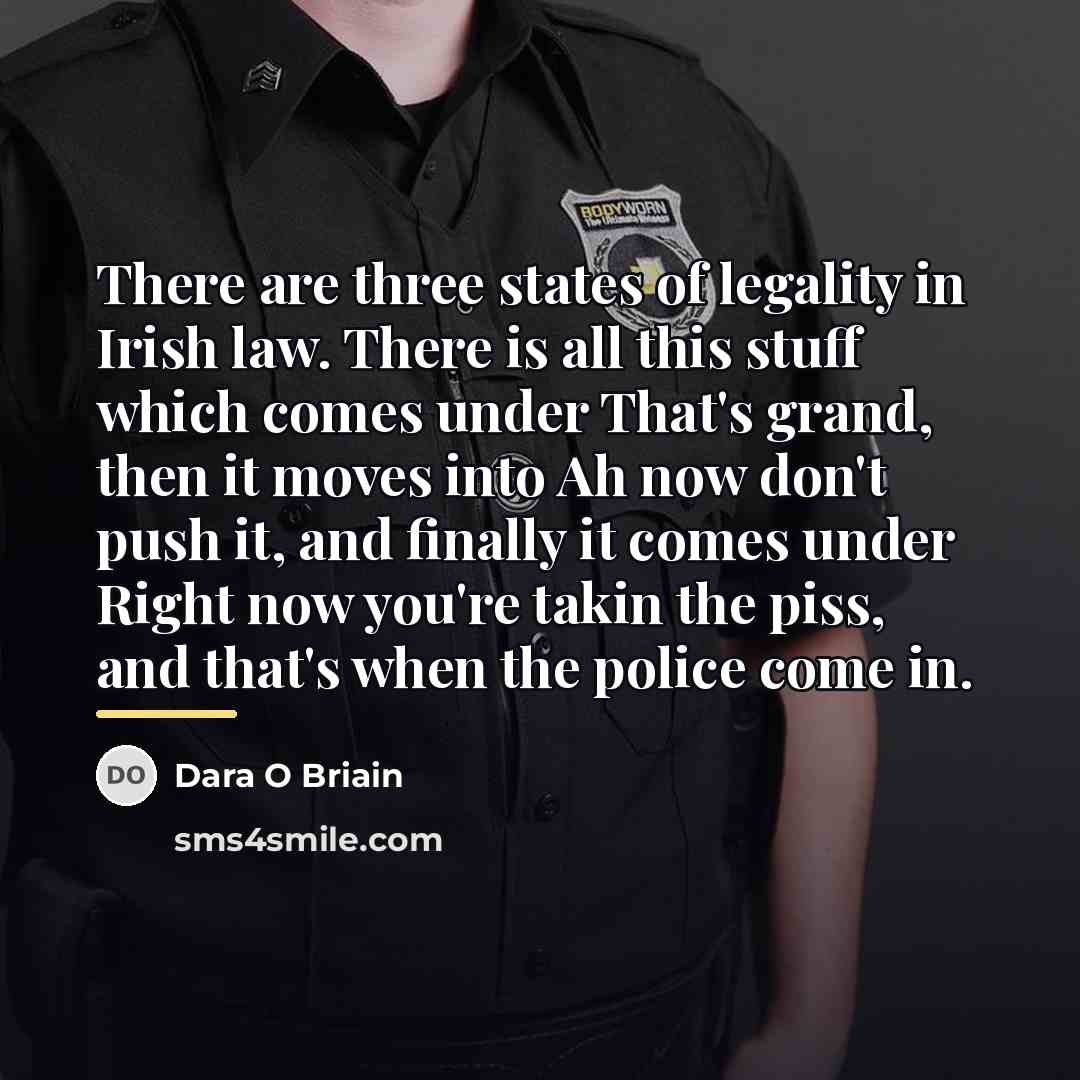 “There are three states of legality in Irish law. There…” quote by Dara O Briain