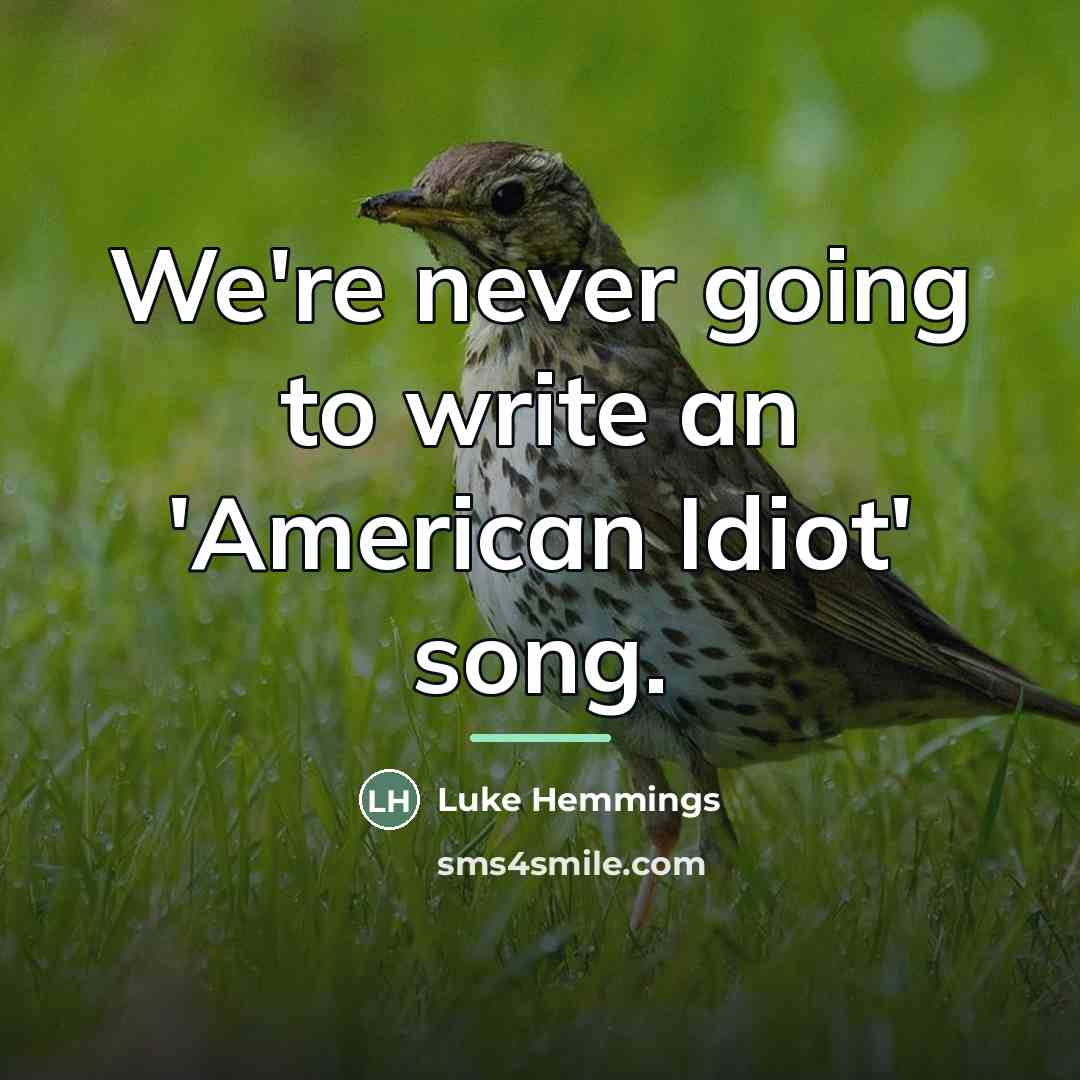 “We're never going to write an 'American Idiot' song.…” quote by Luke Hemmings