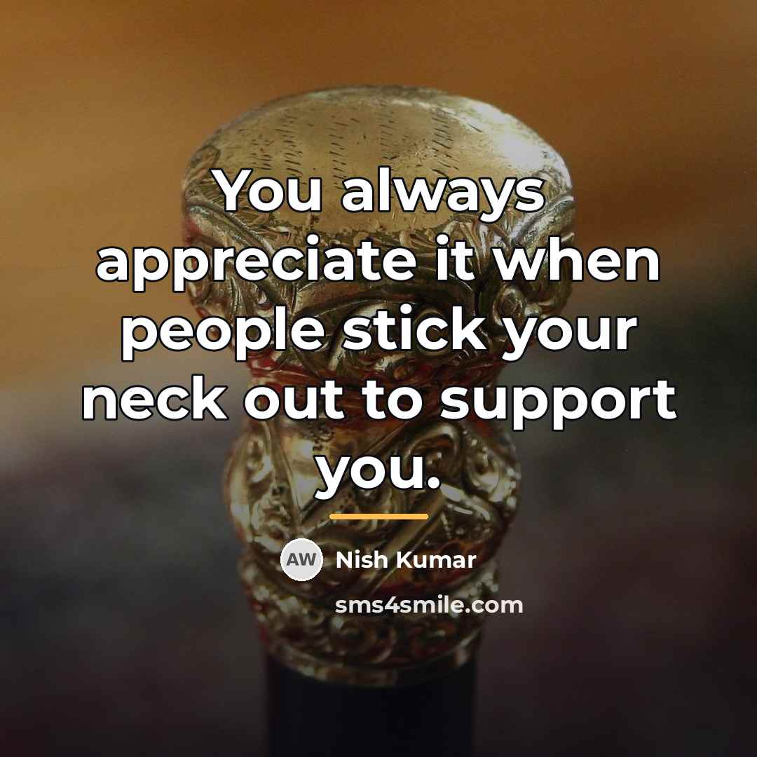 “You always appreciate it when people stick your neck out…” quote by Nish Kumar