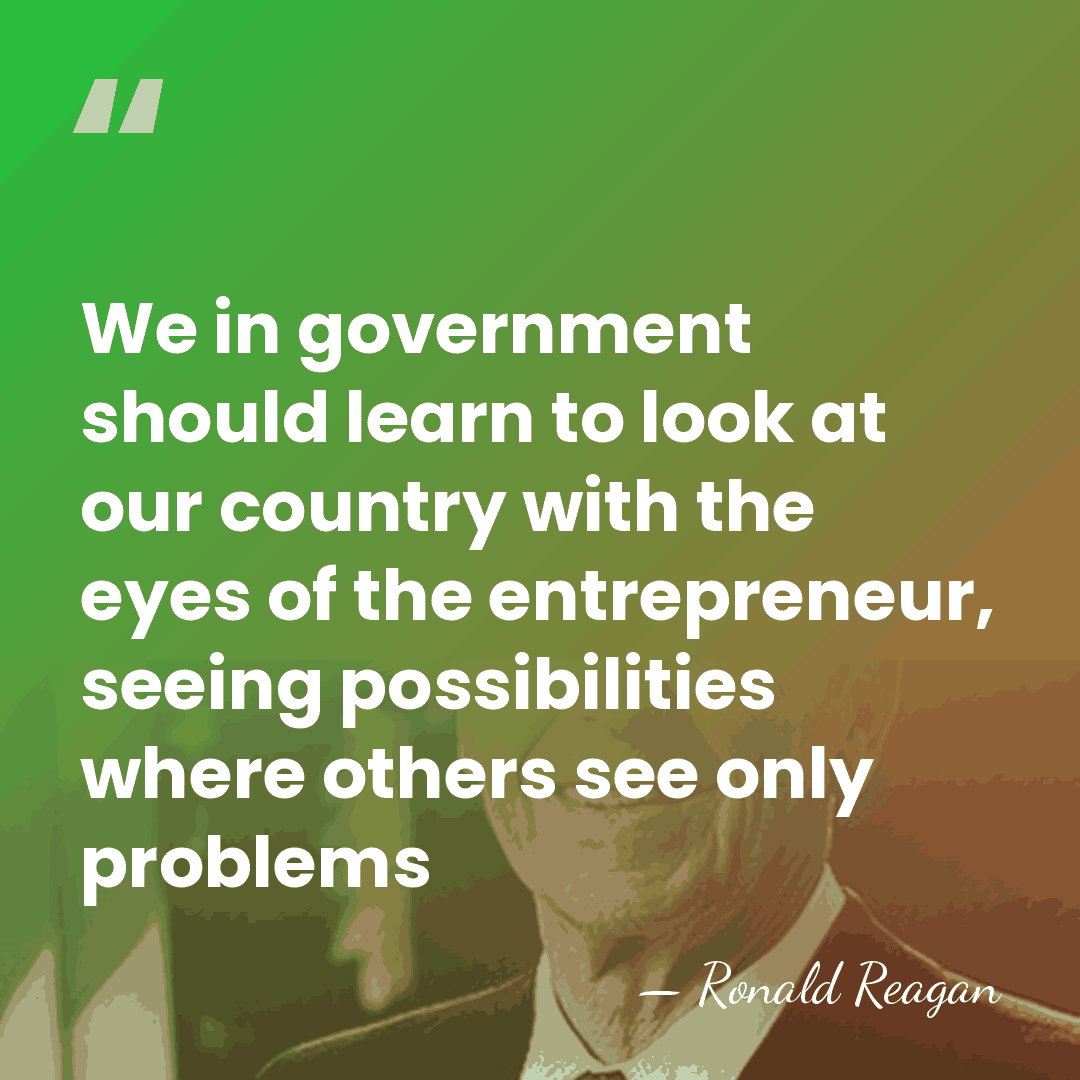We in government should learn to look at our country with the&hellip; - Ronald Reagan