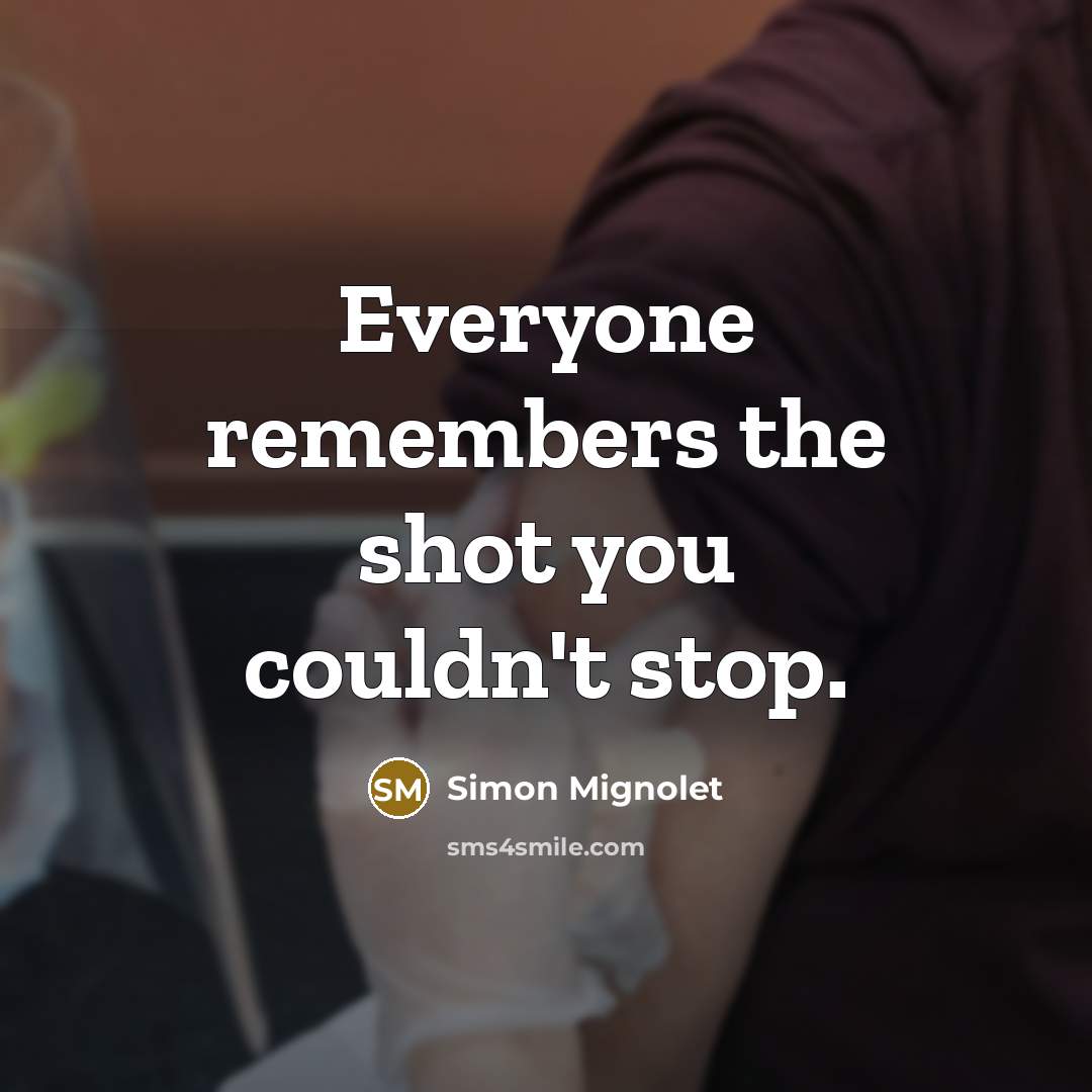 “Everyone remembers the shot you couldn't stop.…” quote by Simon Mignolet