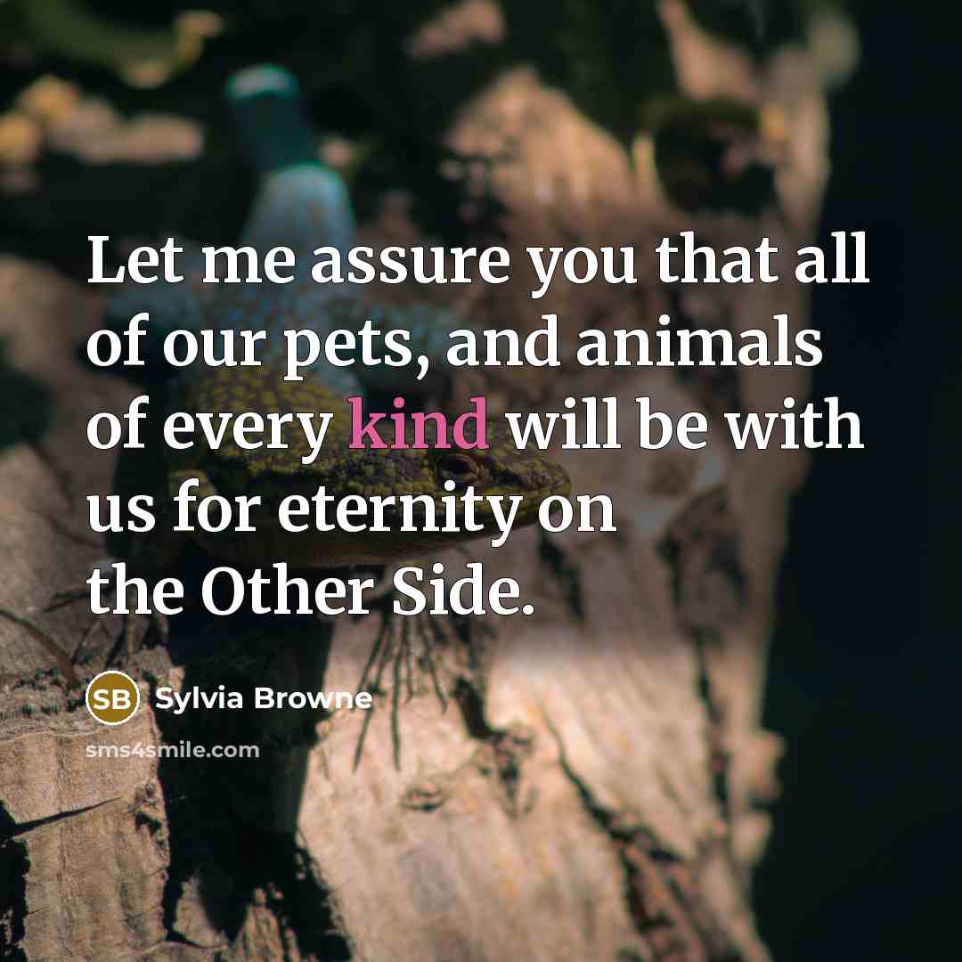“Let me assure you that all of our pets, and…” quote by Sylvia Browne