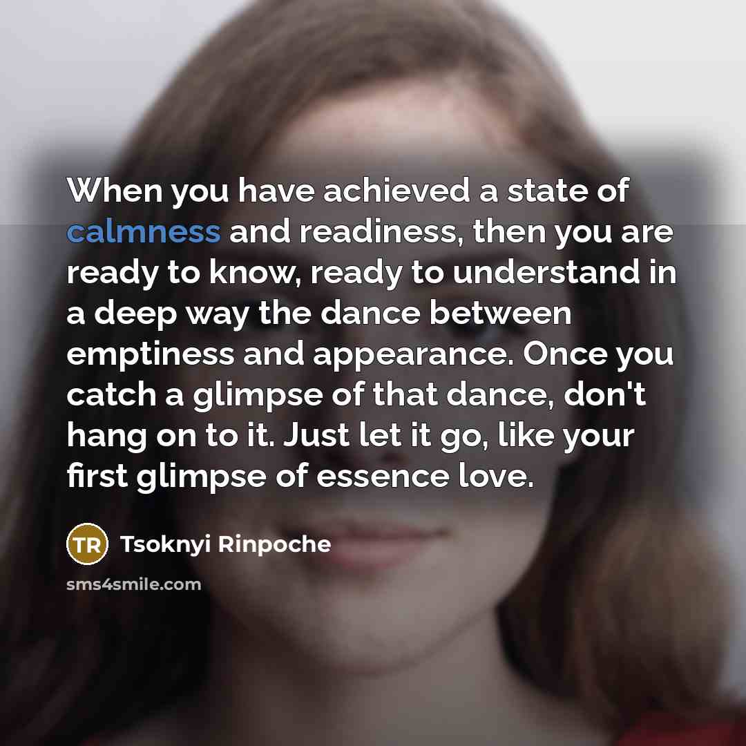 “When you have achieved a state of calmness and readiness,…” quote by Tsoknyi Rinpoche