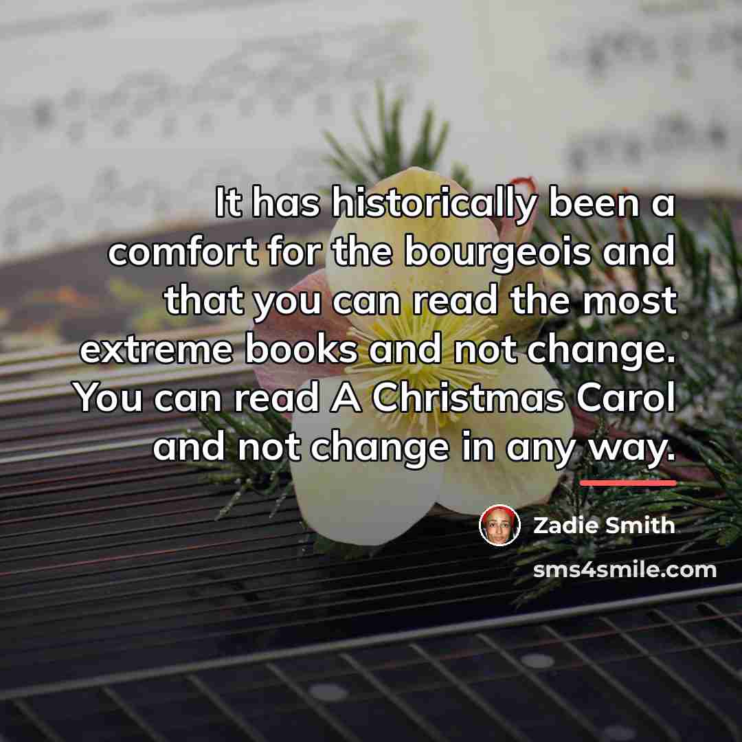 “It has historically been a comfort for the bourgeois and…” quote by Zadie Smith