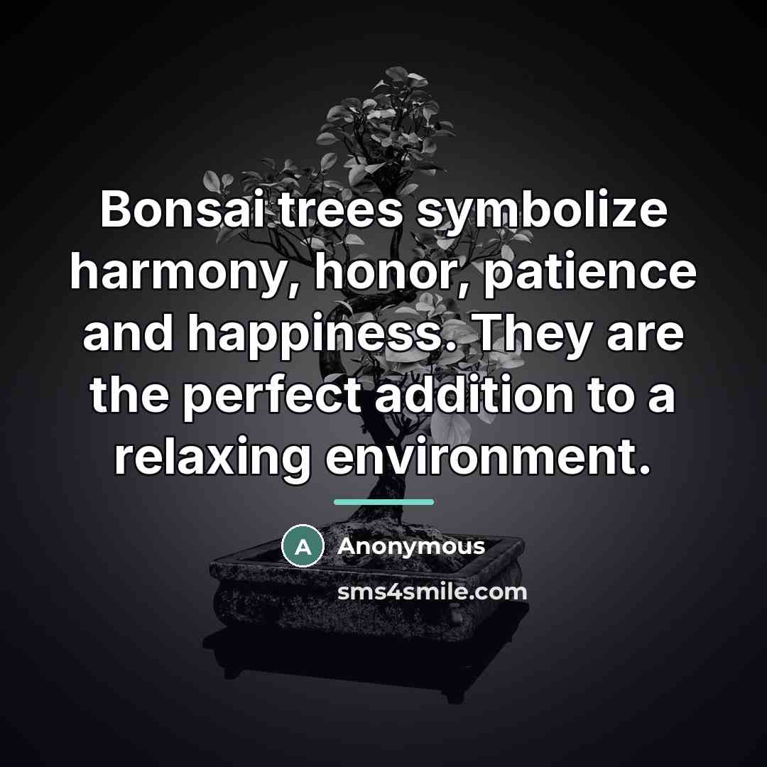 “Bonsai trees symbolize harmony, honor, patience and happiness. They are…” quote by Anonymous
