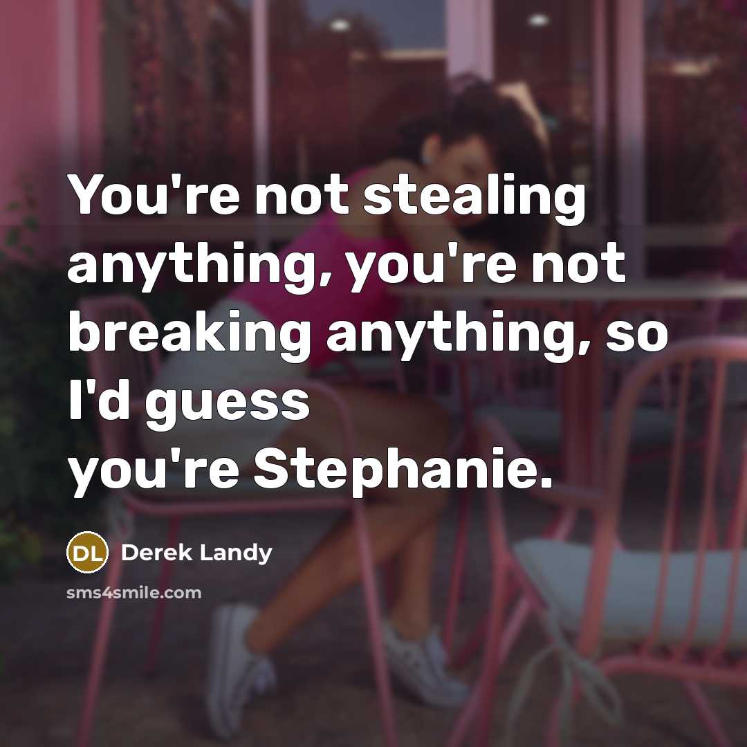 “You're not stealing anything, you're not breaking anything, so I'd…” quote by Derek Landy