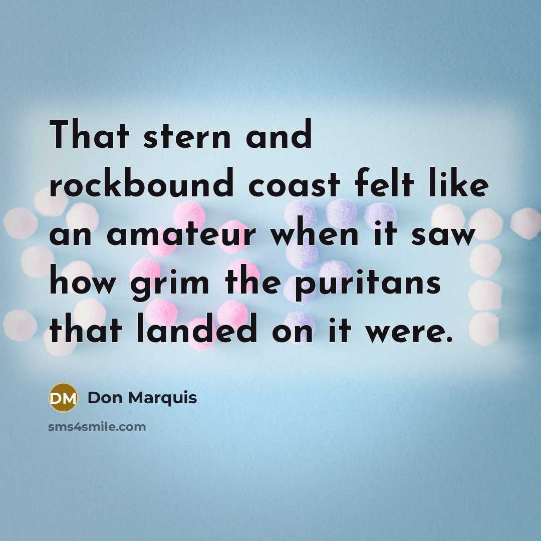 “That stern and rockbound coast felt like an amateur when…” quote by Don Marquis