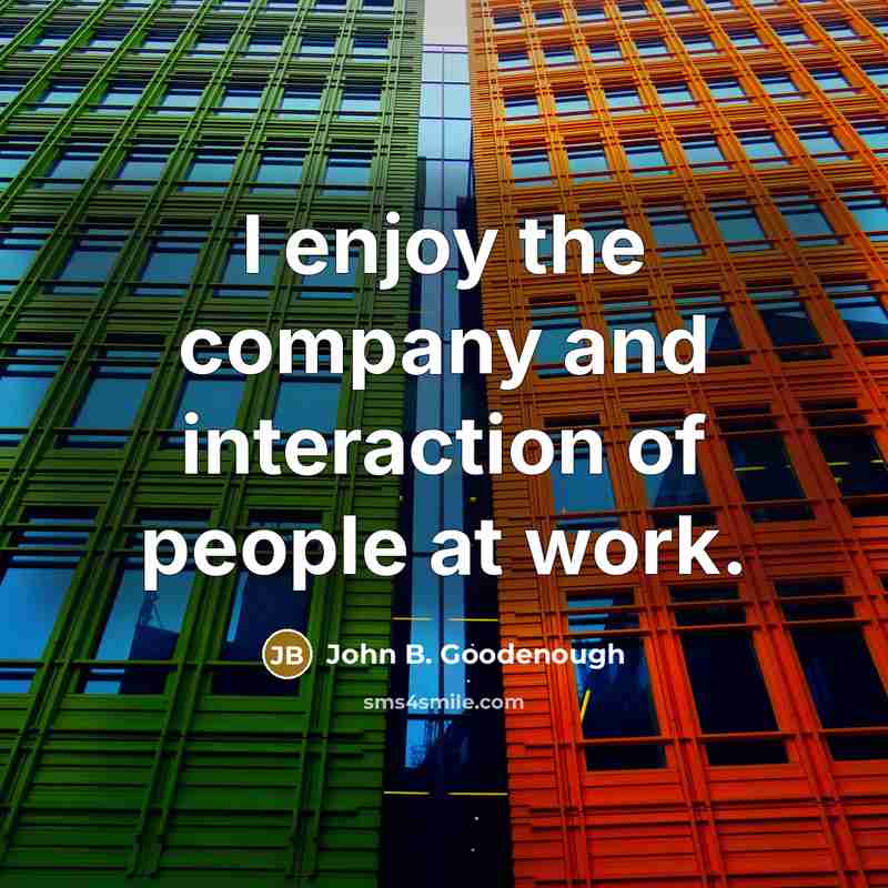“I enjoy the company and interaction of people at work.…” quote by John B. Goodenough