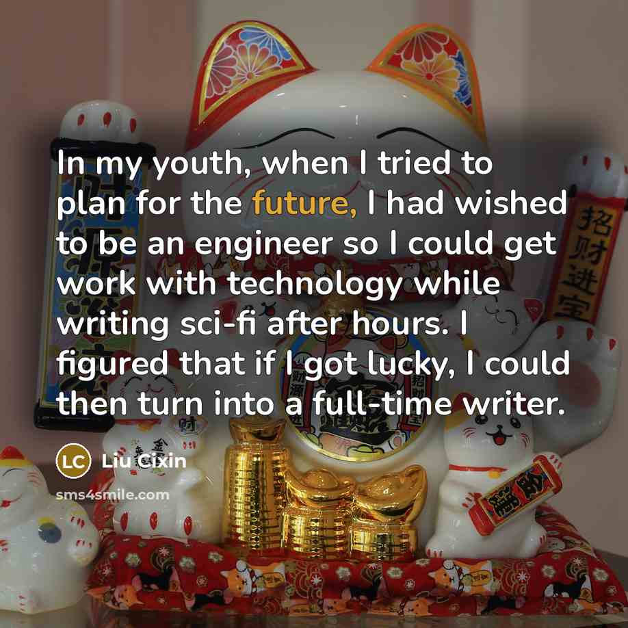 “In my youth, when I tried to plan for the…” quote by Liu Cixin