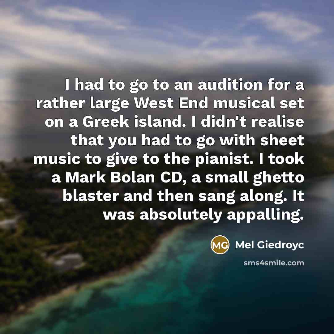 “I had to go to an audition for a rather…” quote by Mel Giedroyc