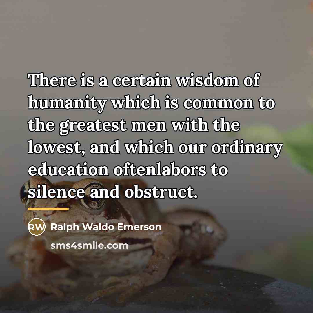 “There is a certain wisdom of humanity which is common…” quote by Ralph Waldo Emerson