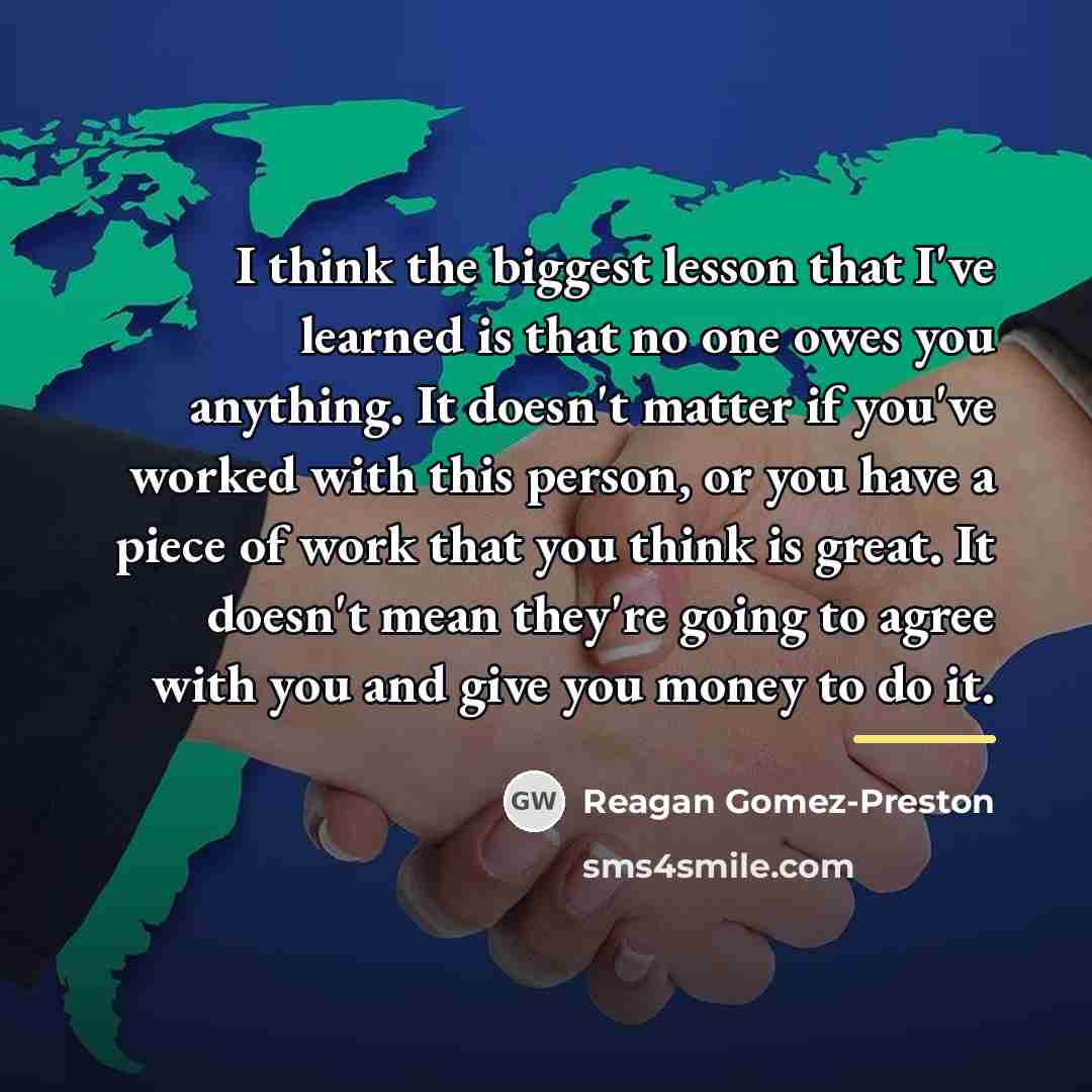 “I think the biggest lesson that I've learned is that…” quote by Reagan Gomez-Preston