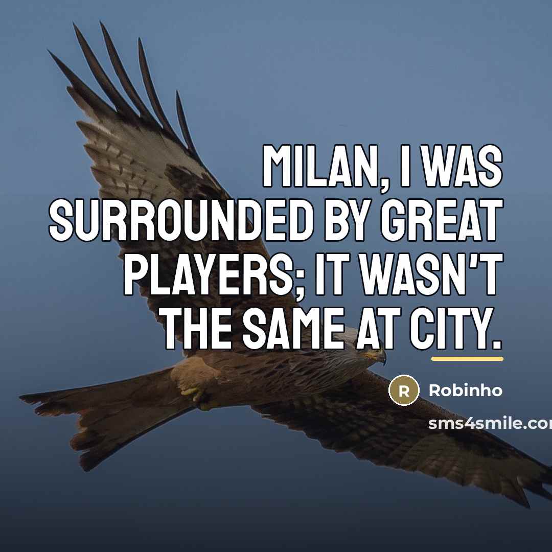 “Milan, I was surrounded by great players; it wasn't the…” quote by Robinho