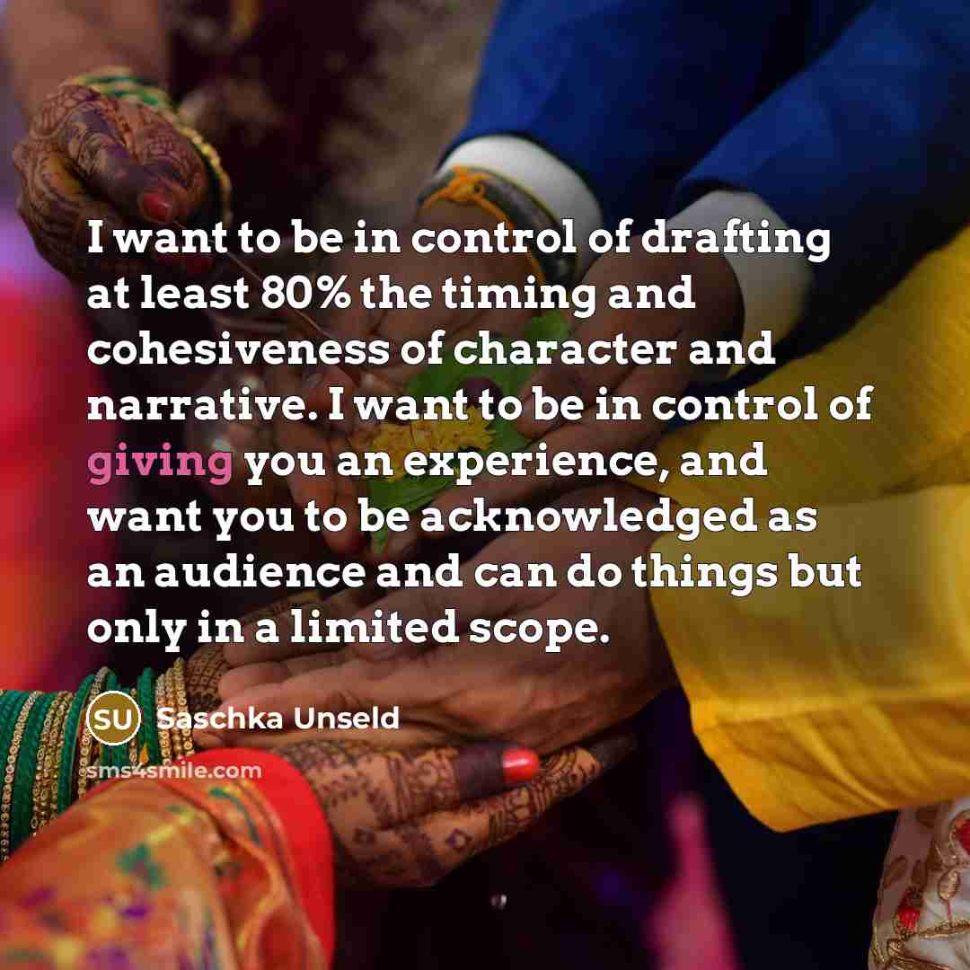 “I want to be in control of drafting at least…” quote by Saschka Unseld