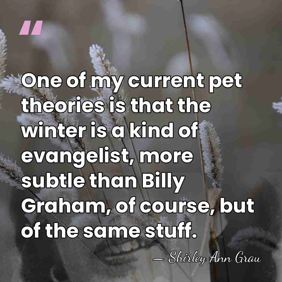 One of my current pet theories is that the winter is a&hellip; - Shirley Ann Grau