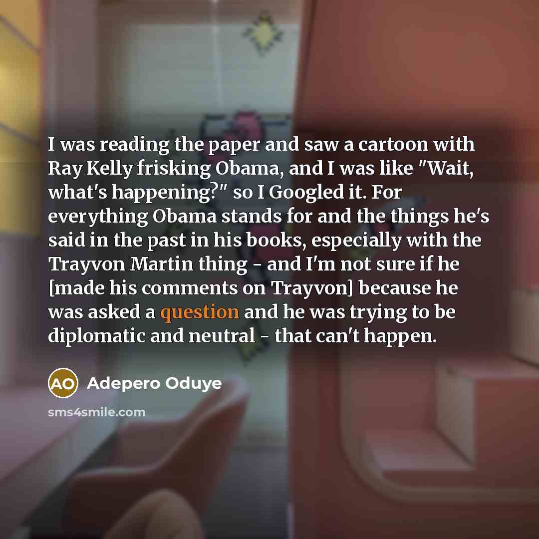 “I was reading the paper and saw a cartoon with…” quote by Adepero Oduye