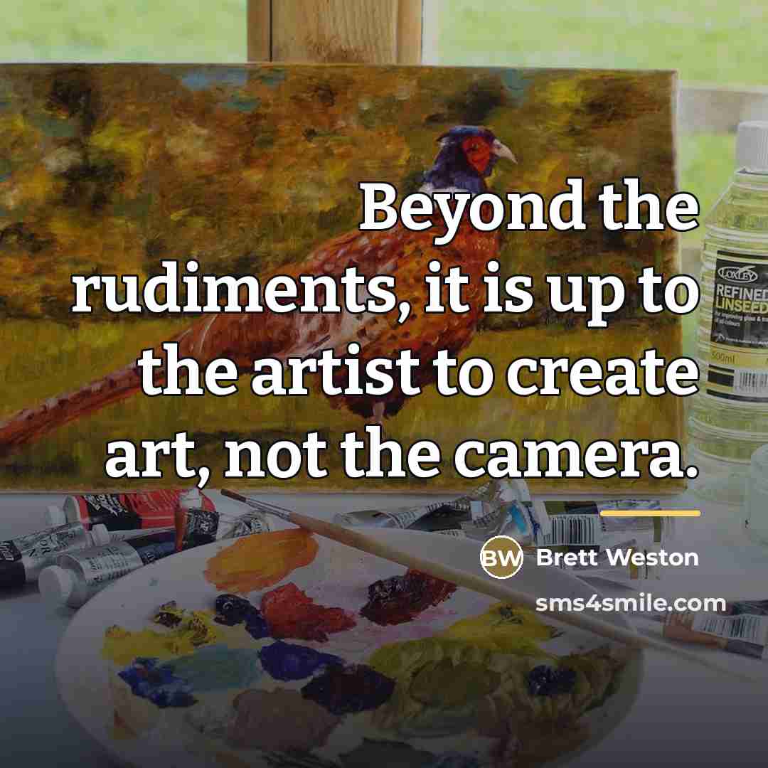 “Beyond the rudiments, it is up to the artist to…” quote by Brett Weston