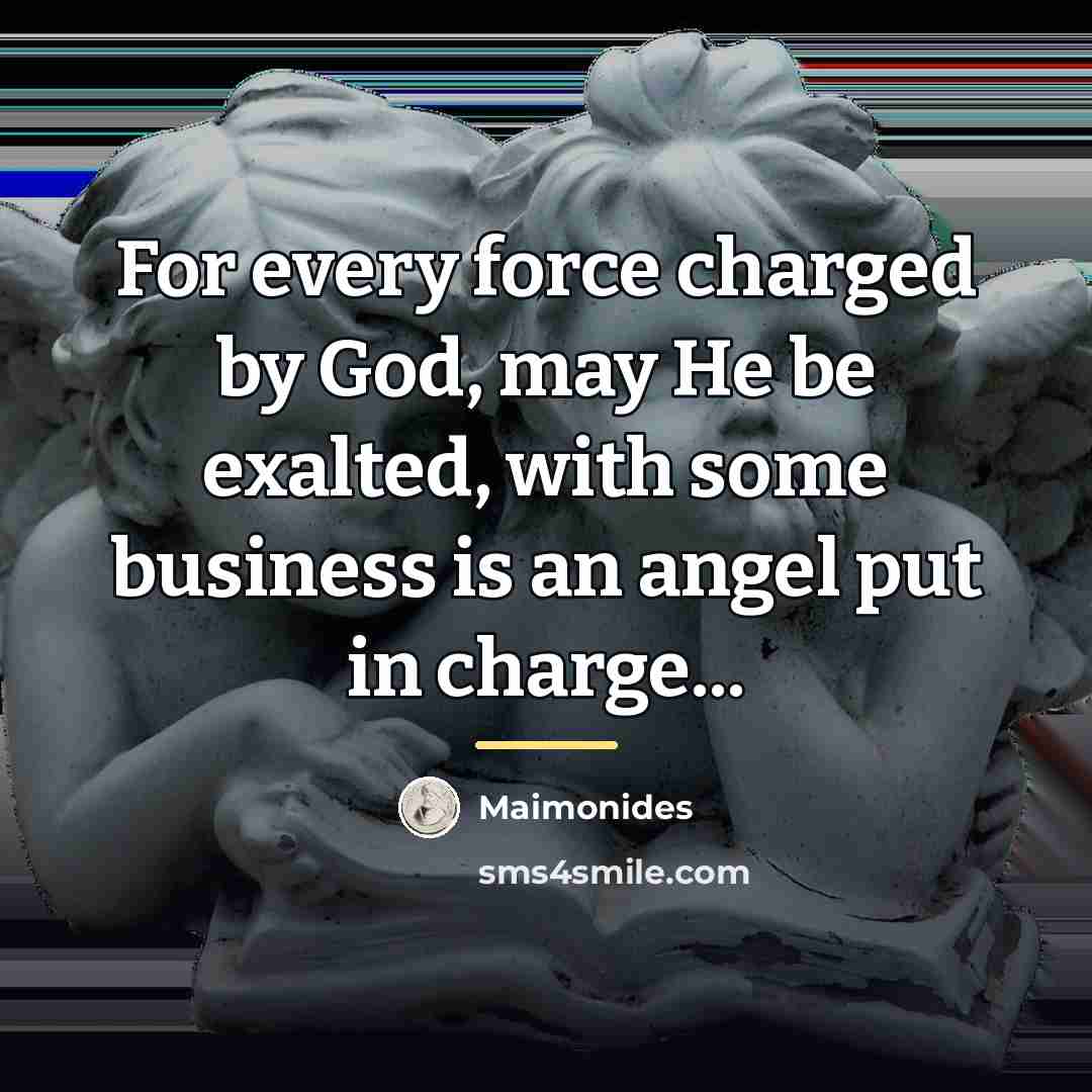 “For every force charged by God, may He be exalted,…” quote by Maimonides
