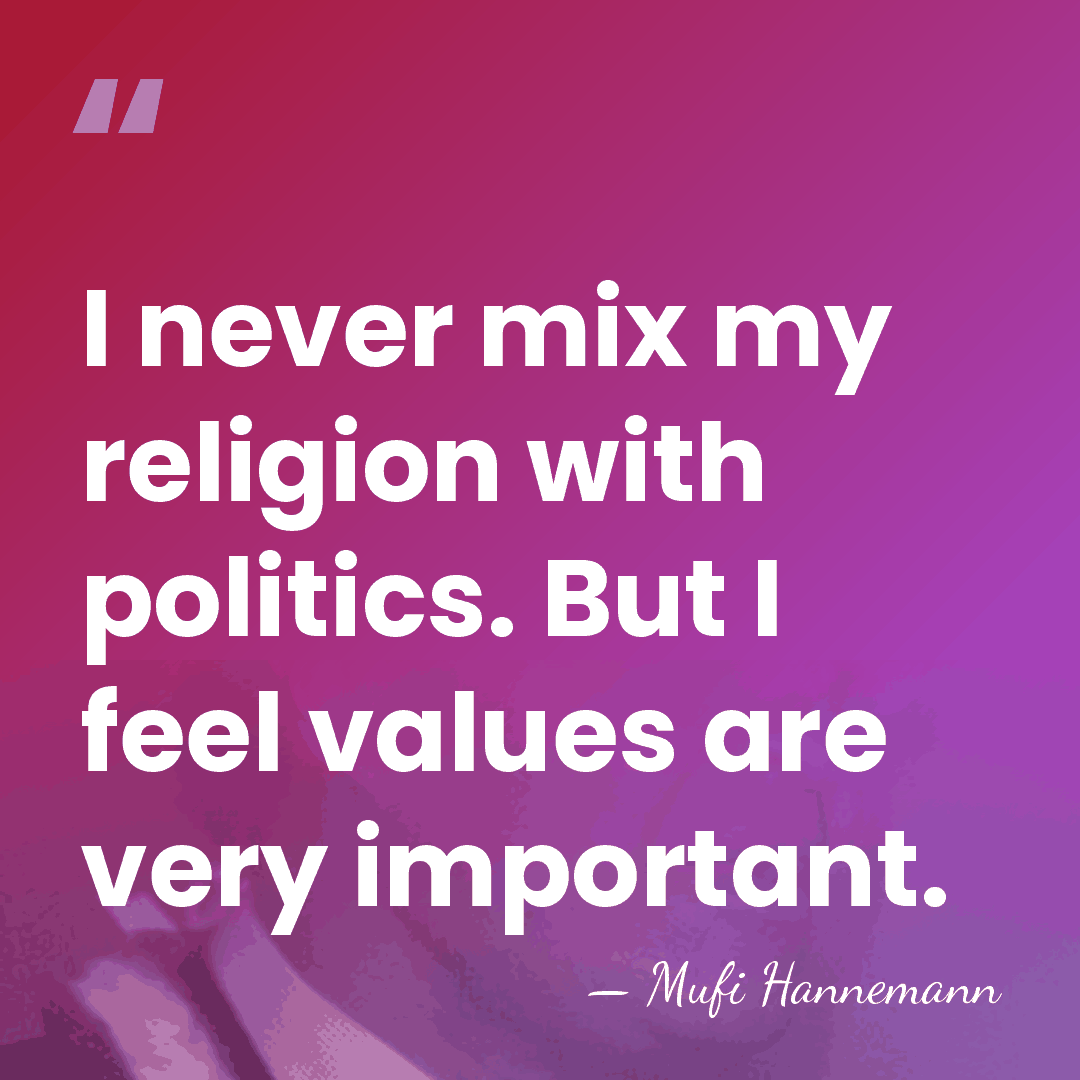 I never mix my religion with politics. But I feel values are&hellip; - Mufi Hannemann