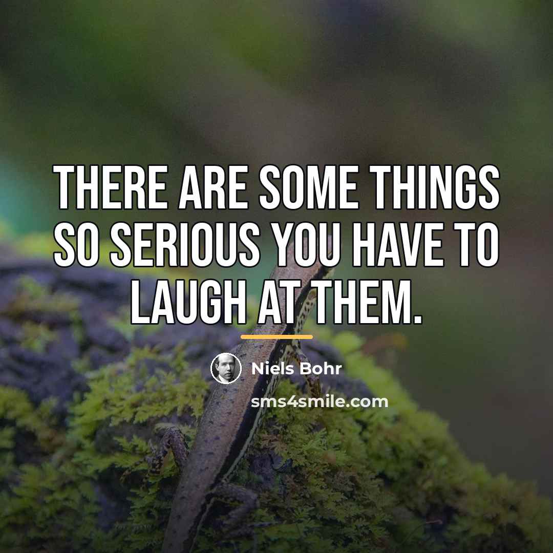 “There are some things so serious you have to laugh…” quote by Niels Bohr