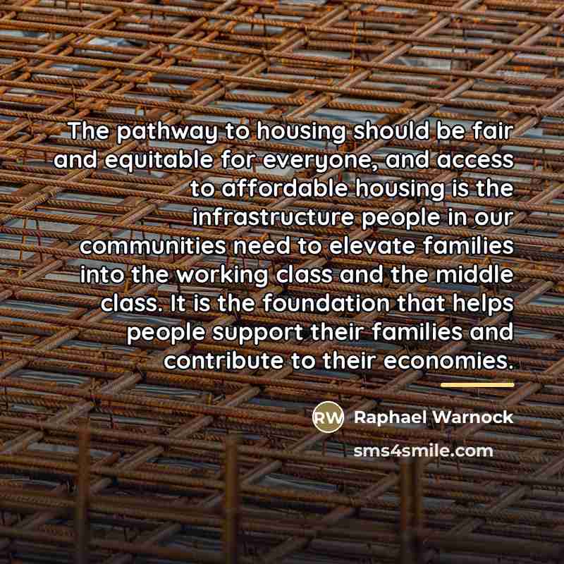“The pathway to housing should be fair and equitable for…” quote by Raphael Warnock