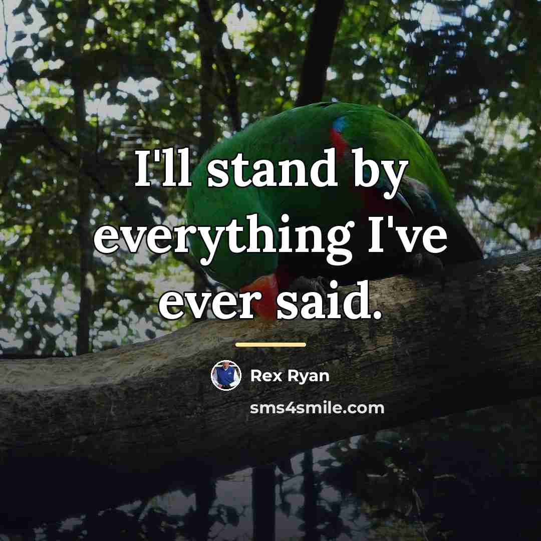 “I'll stand by everything I've ever said.…” quote by Rex Ryan
